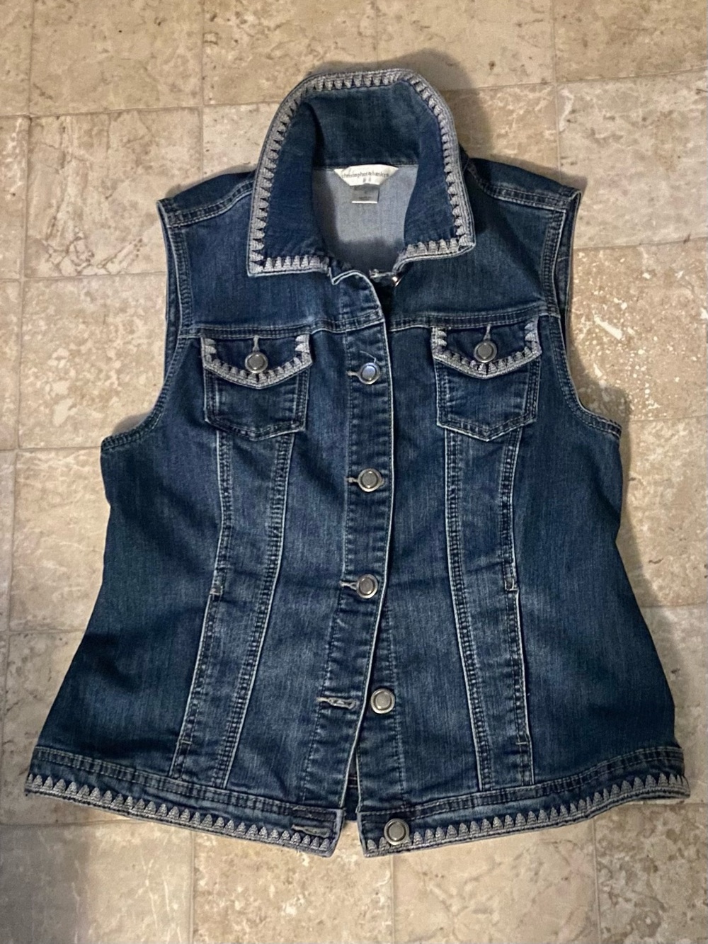 NWOT Dark Wash Denim Sleeveless Vest Small